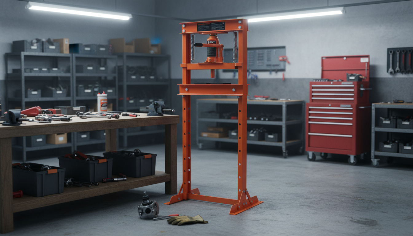 12-Ton Hydraulic Shop Press: Garage Setup & Safe Use