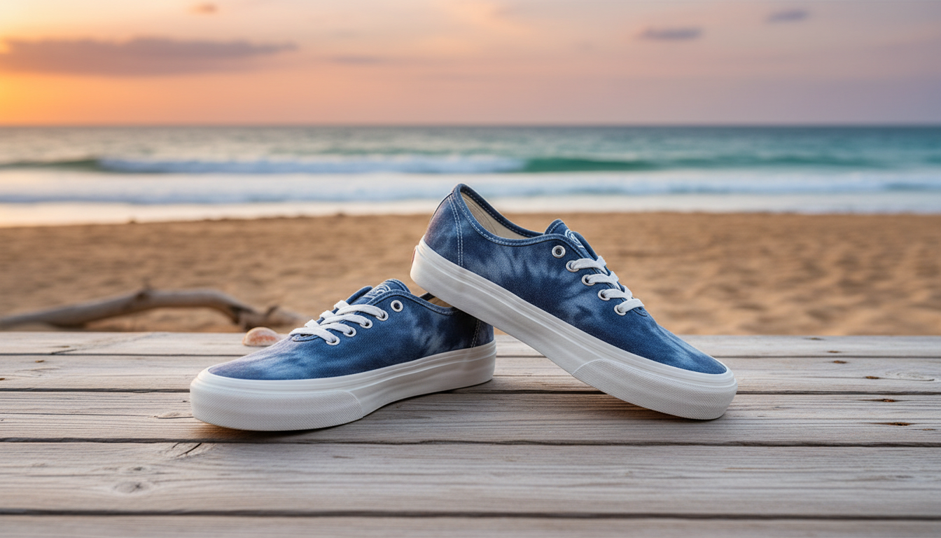 Vans Women’s Blue & Black Rubber-Sole Shoes for Fall